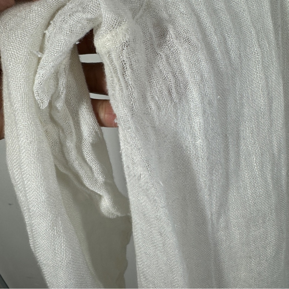 Eileen Fisher White Organic Linen Tunic Top Boho Minimalist Lagenlook Relaxed - Picture 11 of 16